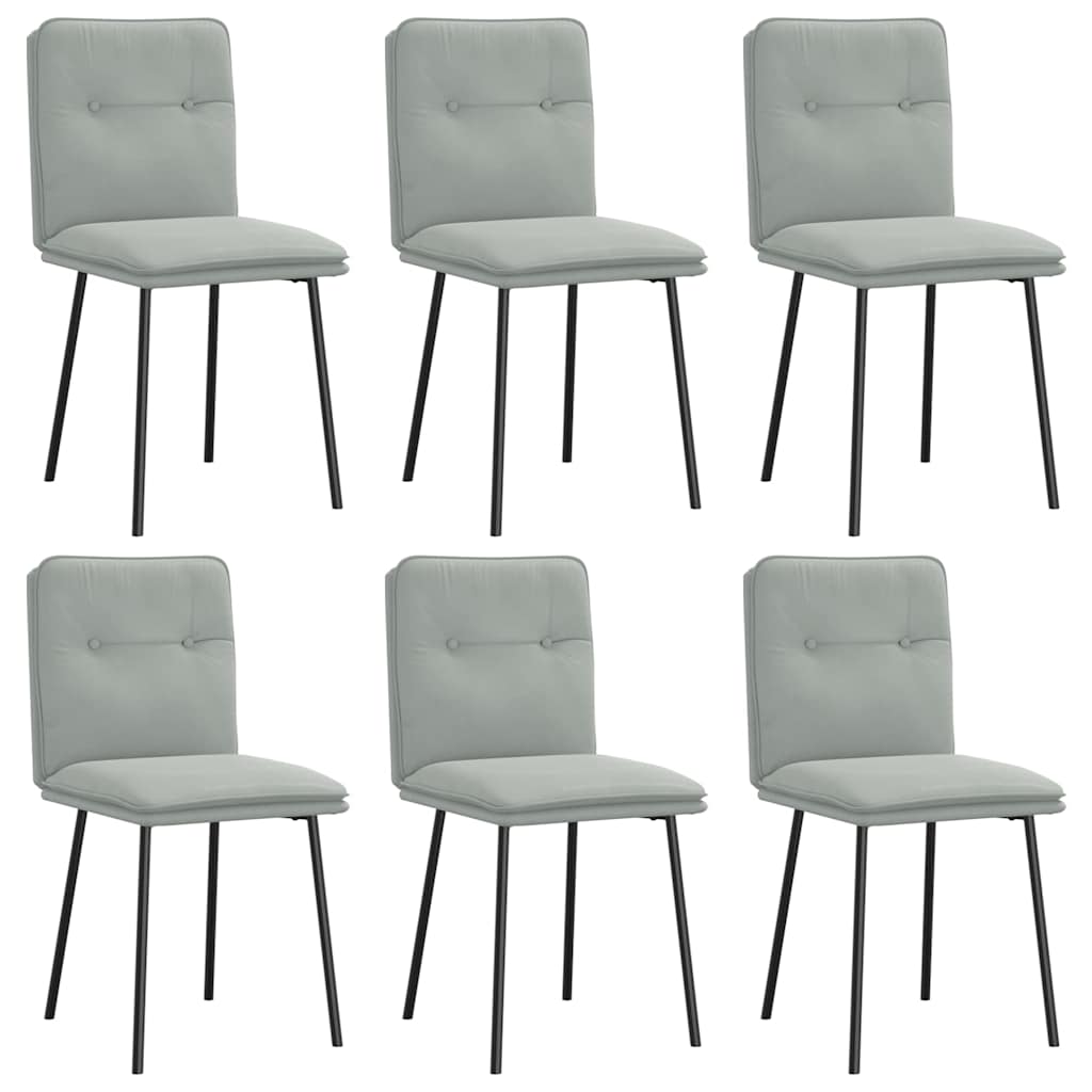 spisebordsstole 6 stk. velour lysegrå