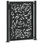 havelåge sort 100x125 cm stål flammedesign