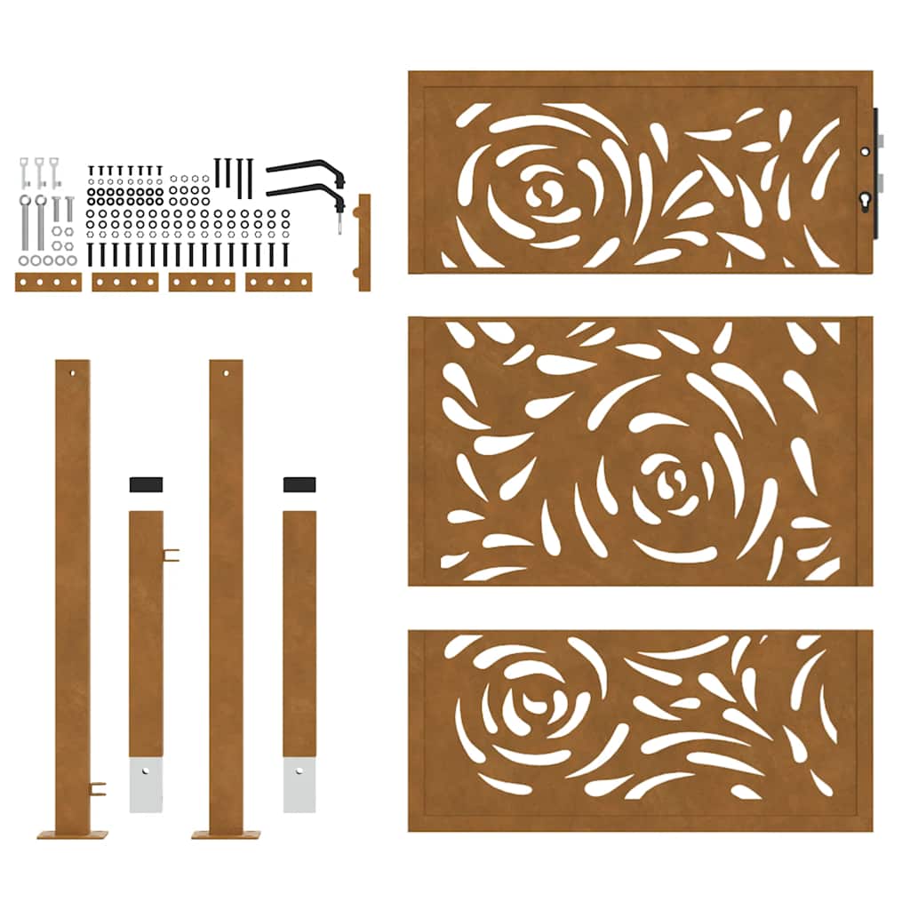 havelåge 100x150 cm vejrbestandigt stål flammedesign