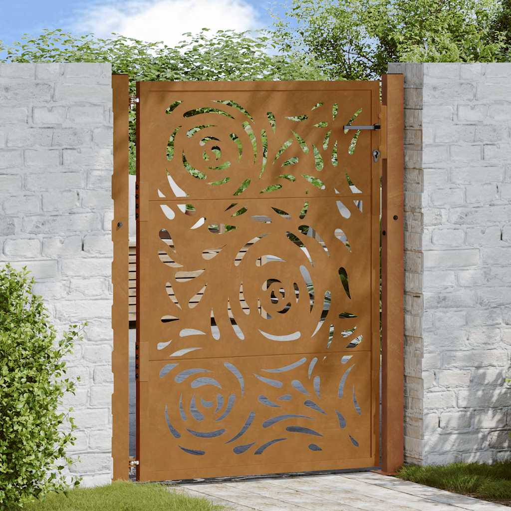 havelåge 100x150 cm vejrbestandigt stål flammedesign