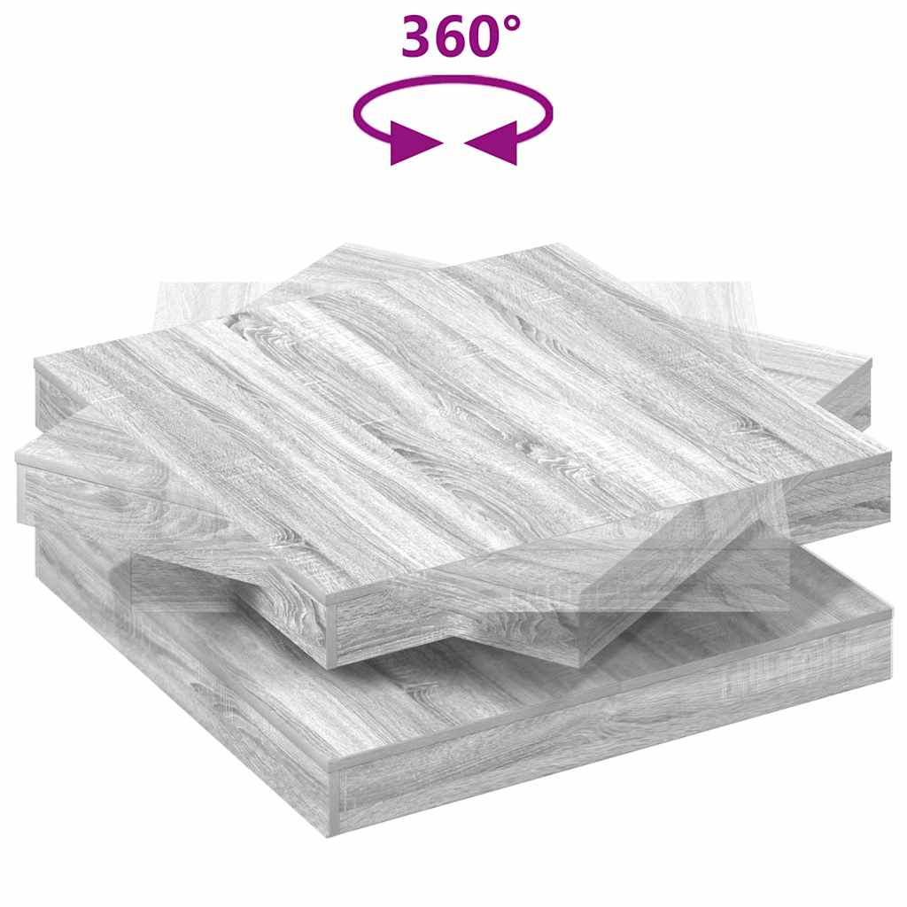 sofabord 360 grader drejeligt 90x90x34,5 cm grå sonoma-eg