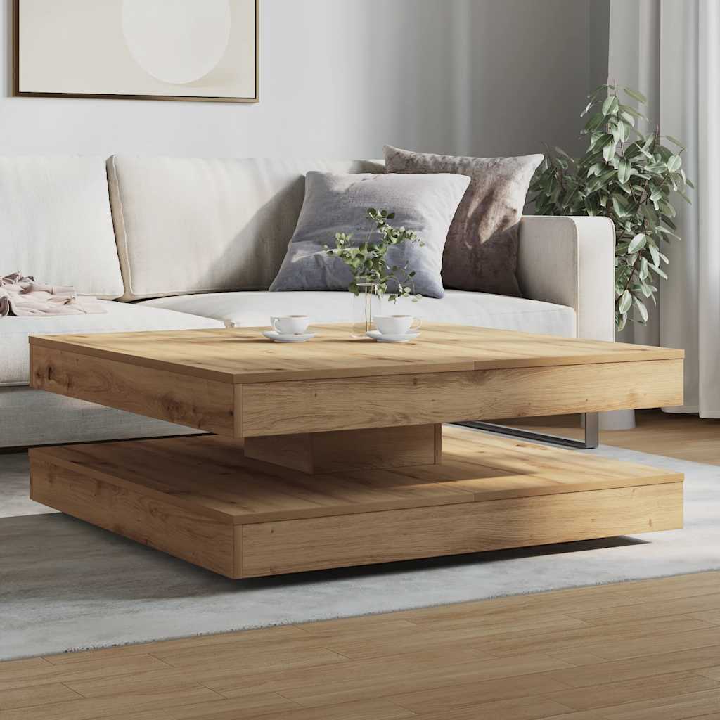sofabord 360 grader drejeligt 90x90x34,5 cm kunsteg