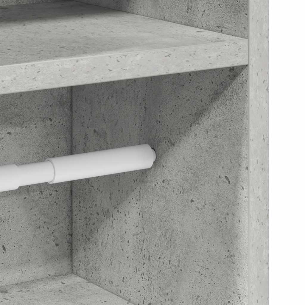 badeværelsesskab med rulleholder 20,5x22x90 cm betongrå
