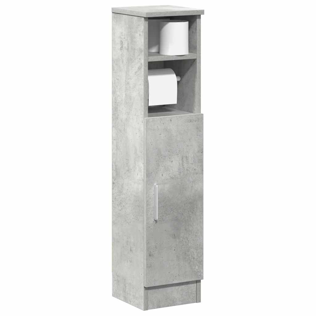Badeværelsesskab med rulleholder - 20,5 × 22 × 90 cm, betongrå