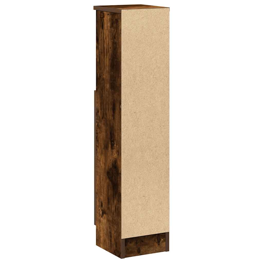 badeværelsesskab med rulleholder 20,5x22x90 cm røget egetræ