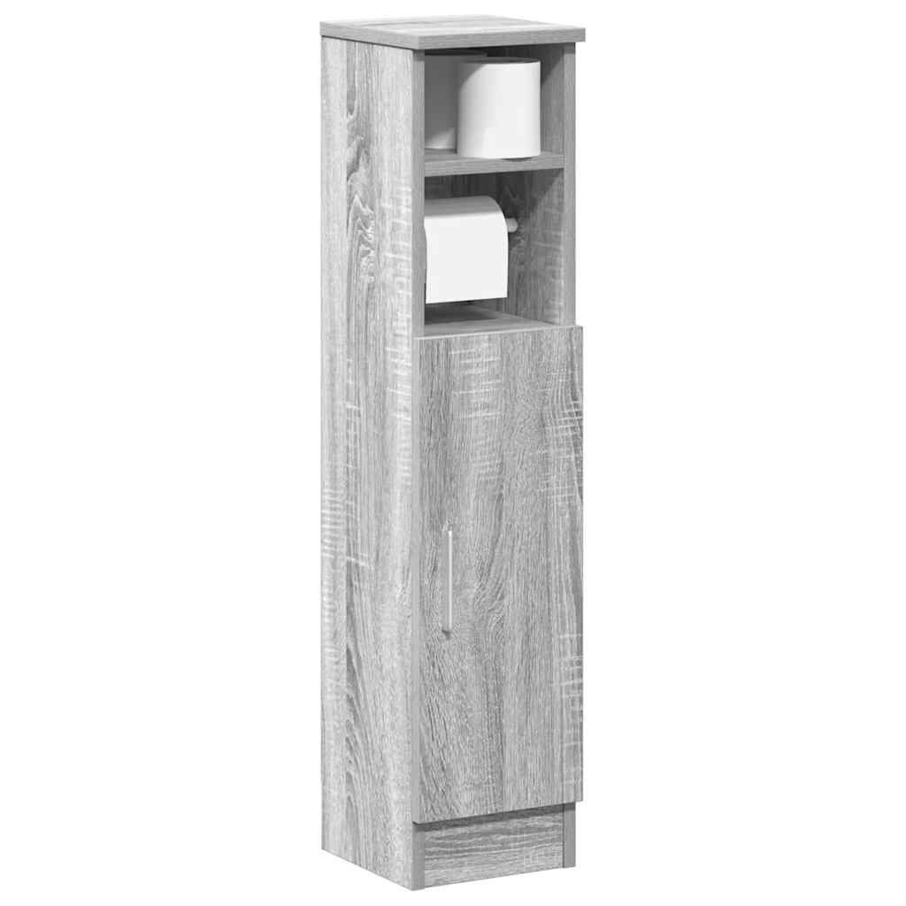 badeværelsesskab med rulleholder 20,5x22x90 cm grå sonoma-eg billede