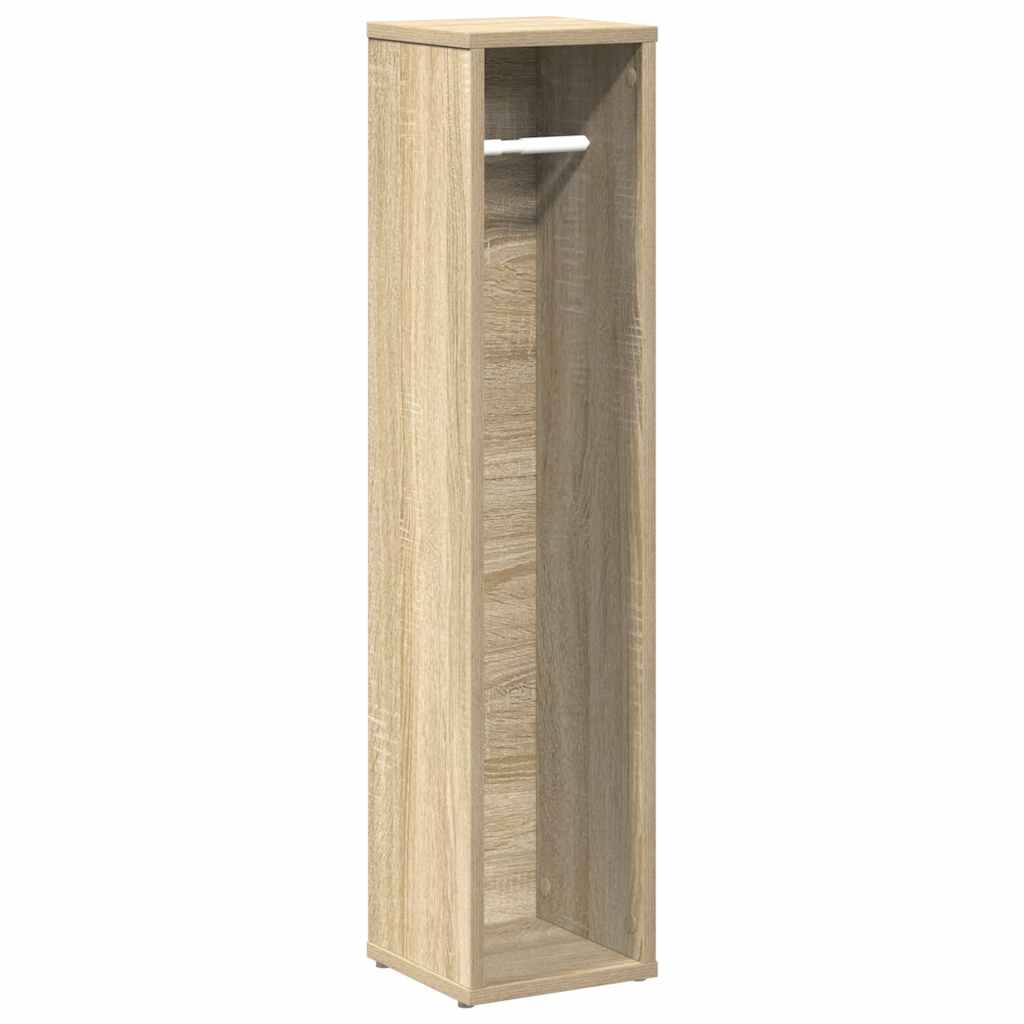 badeværelsesskab med rulleholder 20,5x20x90 cm sonoma-eg