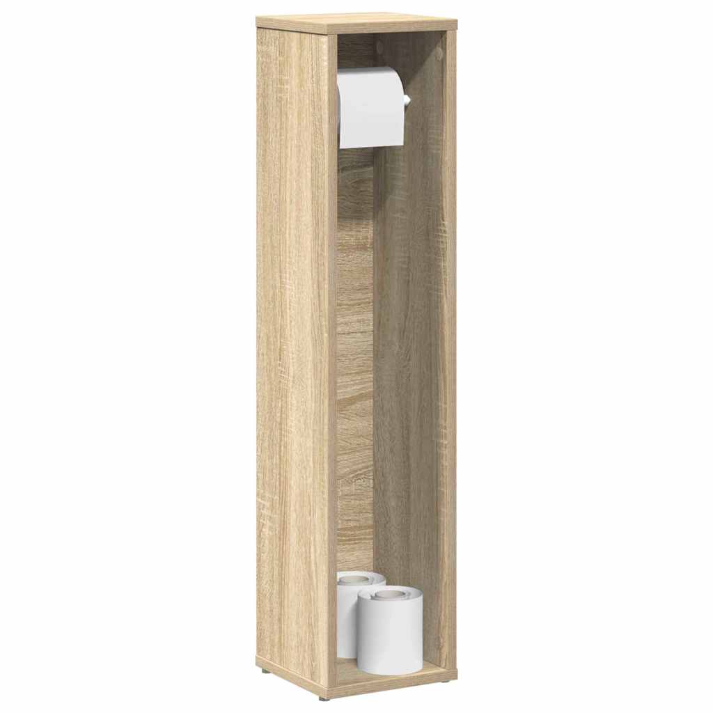 badeværelsesskab med rulleholder 20,5x20x90 cm sonoma-eg billede