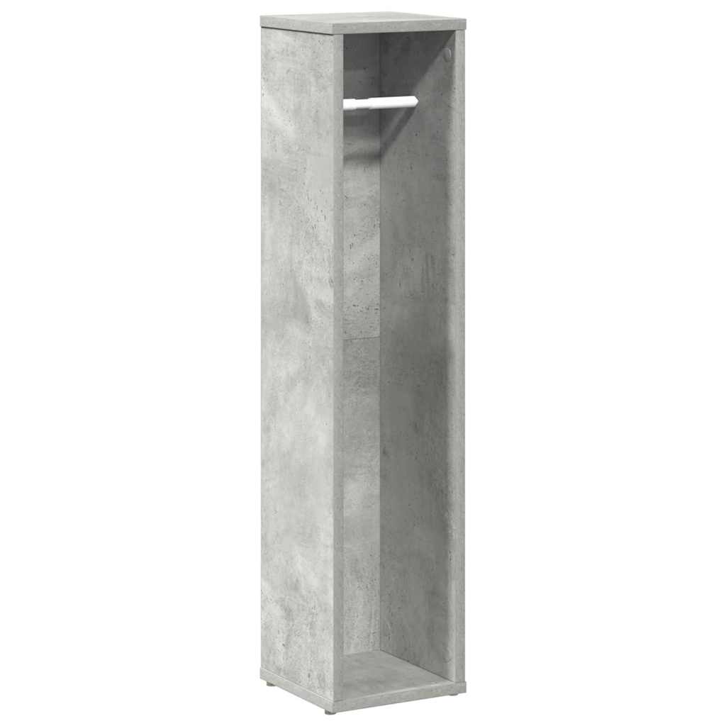 badeværelsesskab med rulleholder betongrå 20,5x20x90 cm