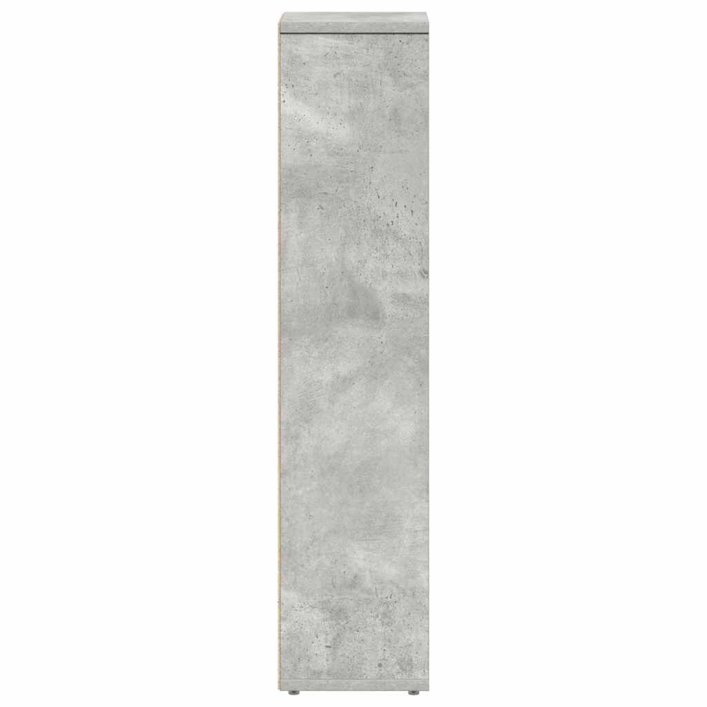 badeværelsesskab med rulleholder betongrå 20,5x20x90 cm
