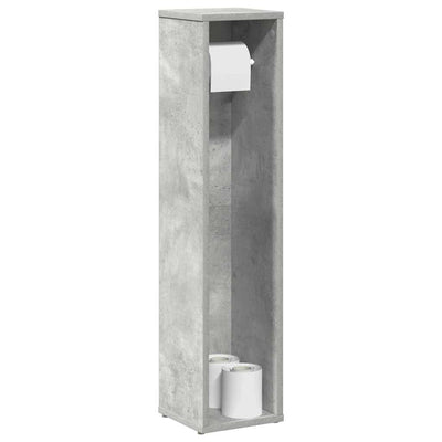 badeværelsesskab med rulleholder betongrå 20,5x20x90 cm