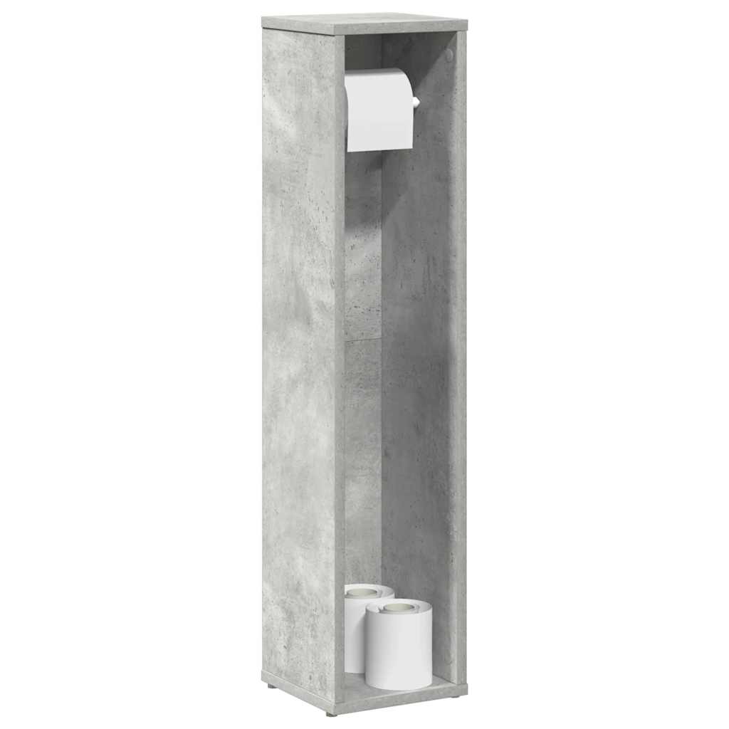 badeværelsesskab med rulleholder betongrå 20,5x20x90 cm