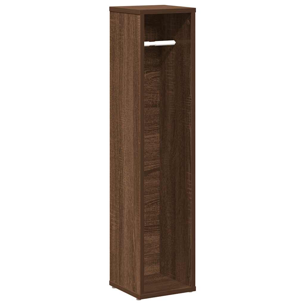 badeværelsesskab med rulleholder brun eg 20,5x20x90 cm