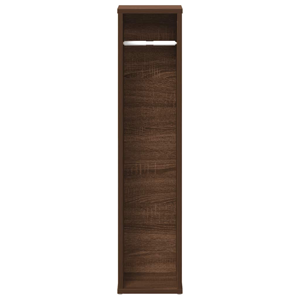 badeværelsesskab med rulleholder brun eg 20,5x20x90 cm