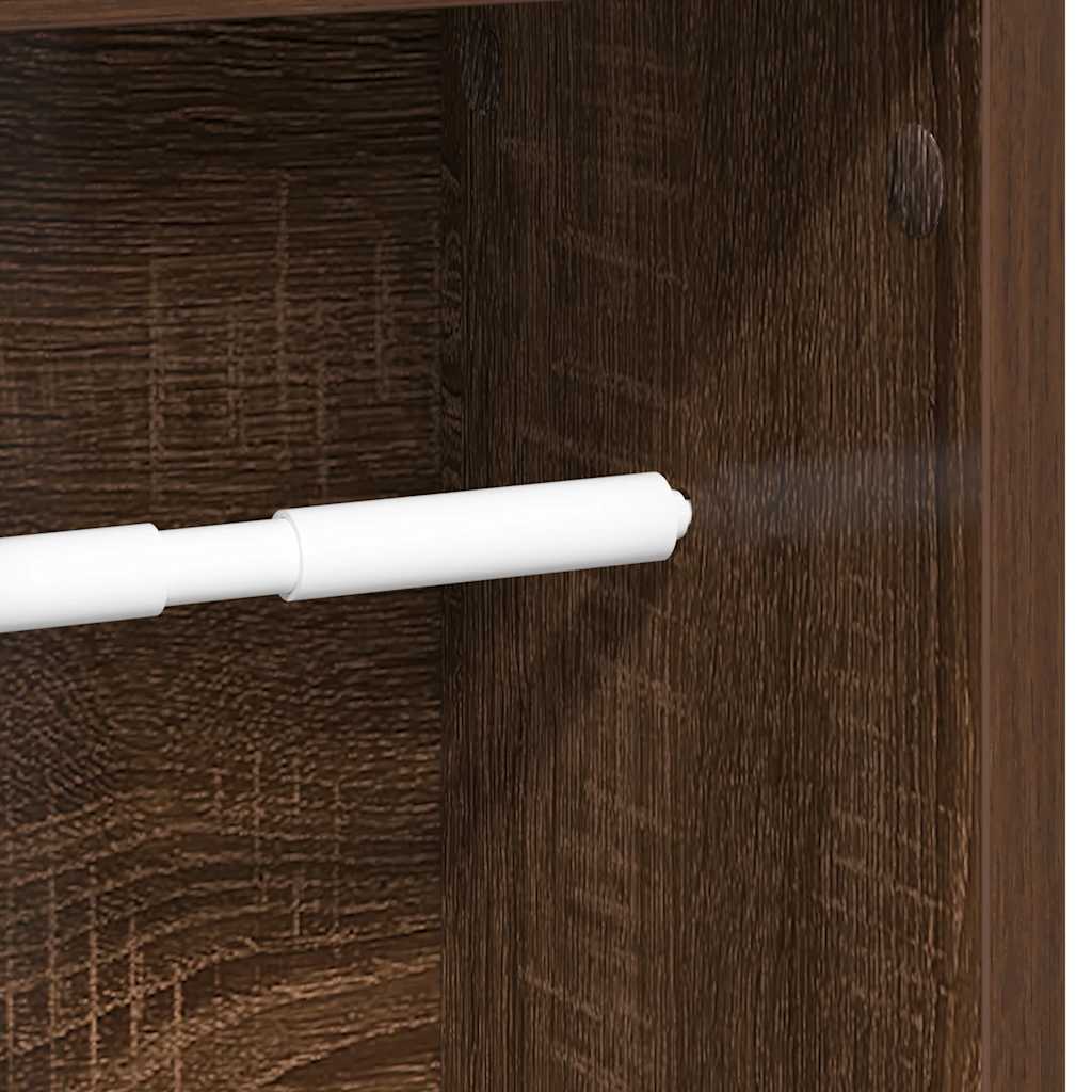 badeværelsesskab med rulleholder brun eg 20,5x20x90 cm