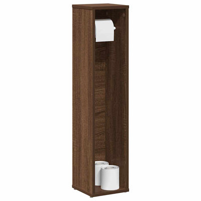 badeværelsesskab med rulleholder brun eg 20,5x20x90 cm