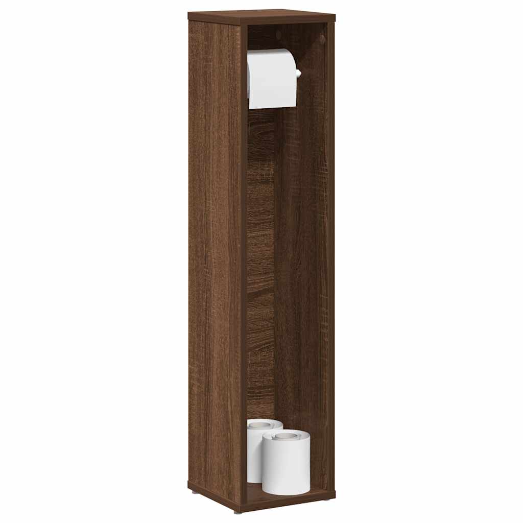 badeværelsesskab med rulleholder brun eg 20,5x20x90 cm