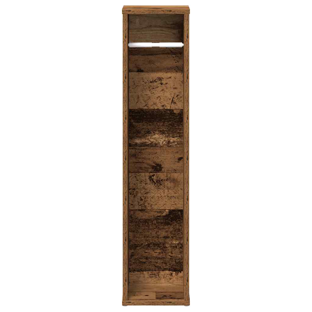 badeværelsesskab med rulleholder gammelt træ 20,5x20x90 cm