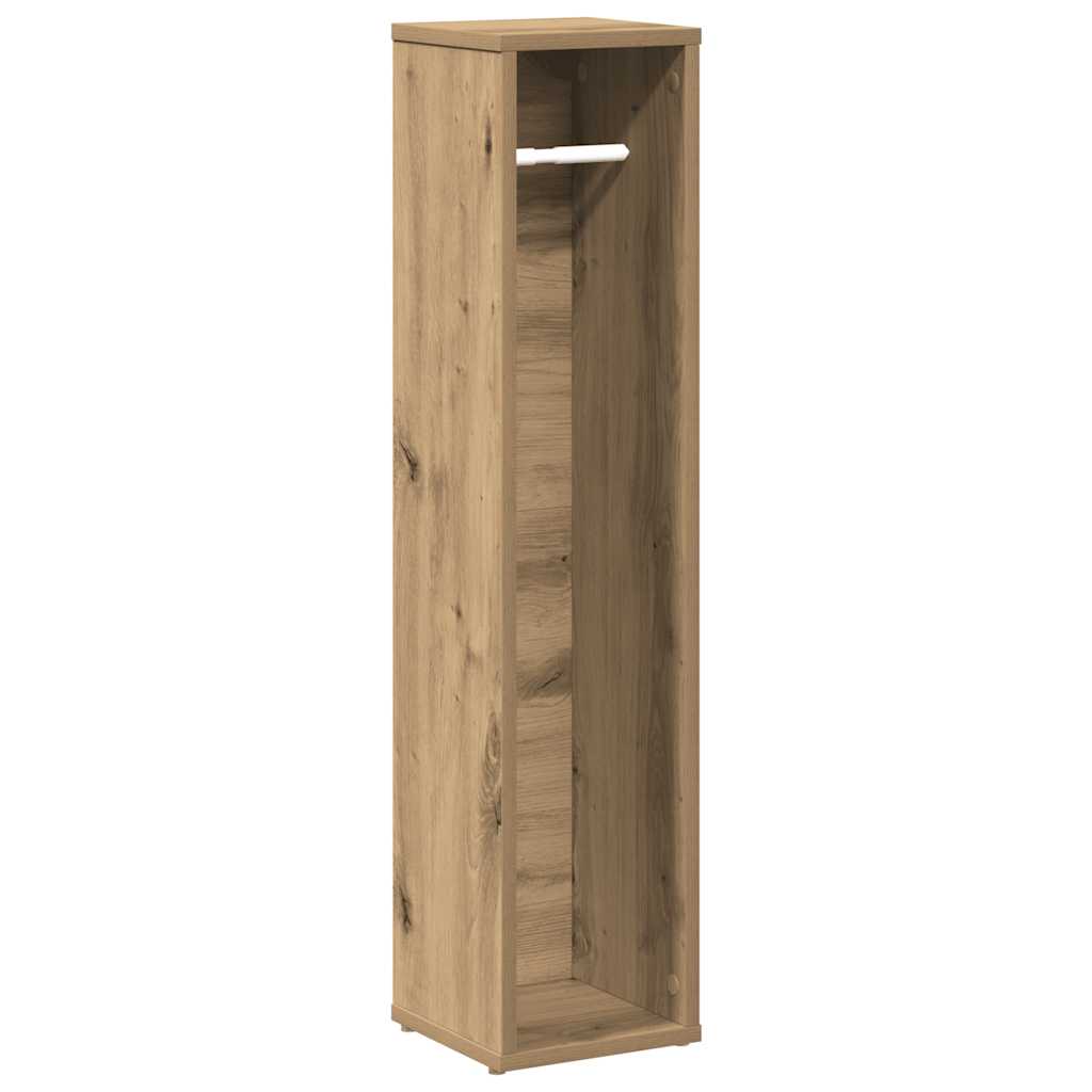 badeværelsesskab med rulleholder håndlavet eg 20,5x20x90 cm