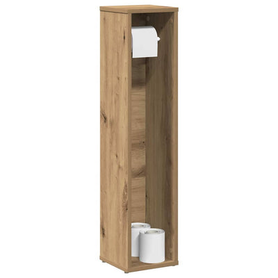 badeværelsesskab med rulleholder håndlavet eg 20,5x20x90 cm
