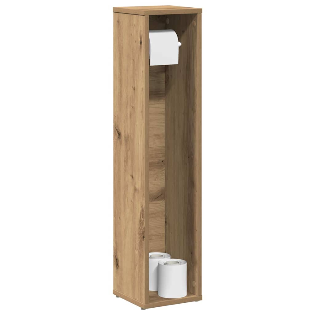 badeværelsesskab med rulleholder håndlavet eg 20,5x20x90 cm