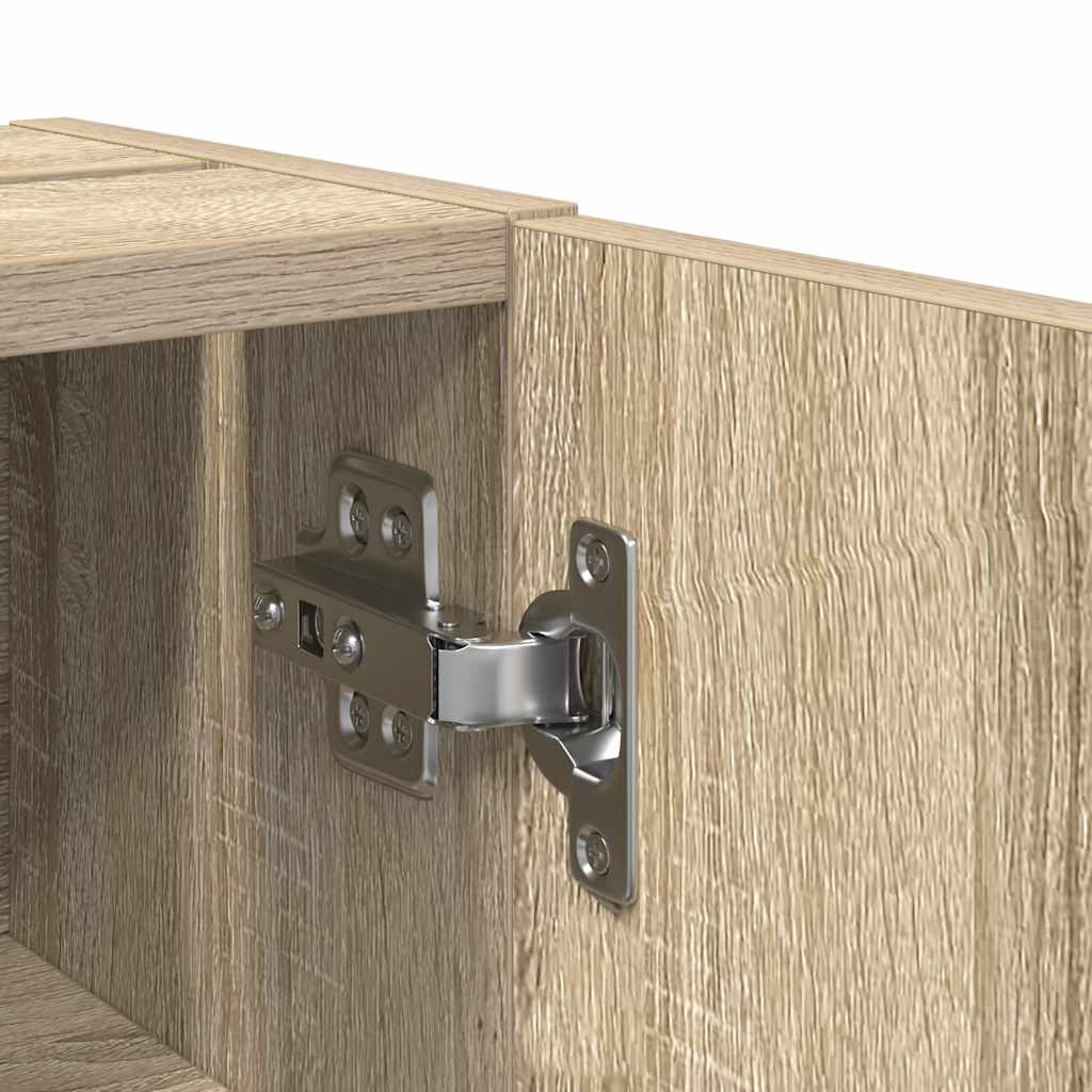 badeværelsesskab med rulleholder 20,5x22x72 cm sonoma-eg