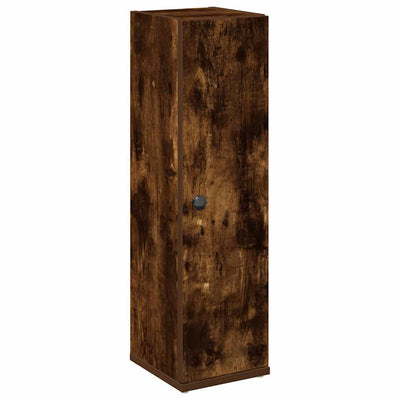 badeværelsesskab med rulleholder 20,5x22x72 cm røget egetræ