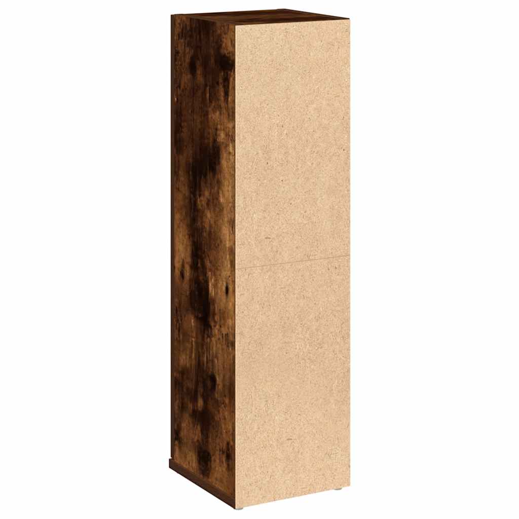 badeværelsesskab med rulleholder 20,5x22x72 cm røget egetræ