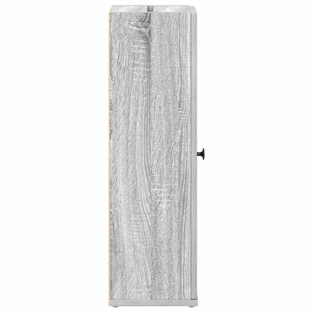 badeværelsesskab med rulleholder 20,5x22x72 cm grå sonoma-eg