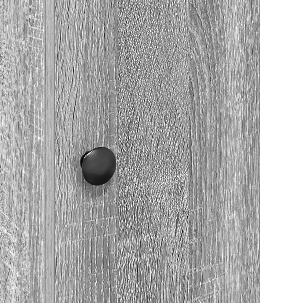 badeværelsesskab med rulleholder 20,5x22x72 cm grå sonoma-eg