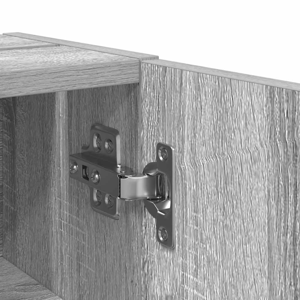 badeværelsesskab med rulleholder 20,5x22x72 cm grå sonoma-eg