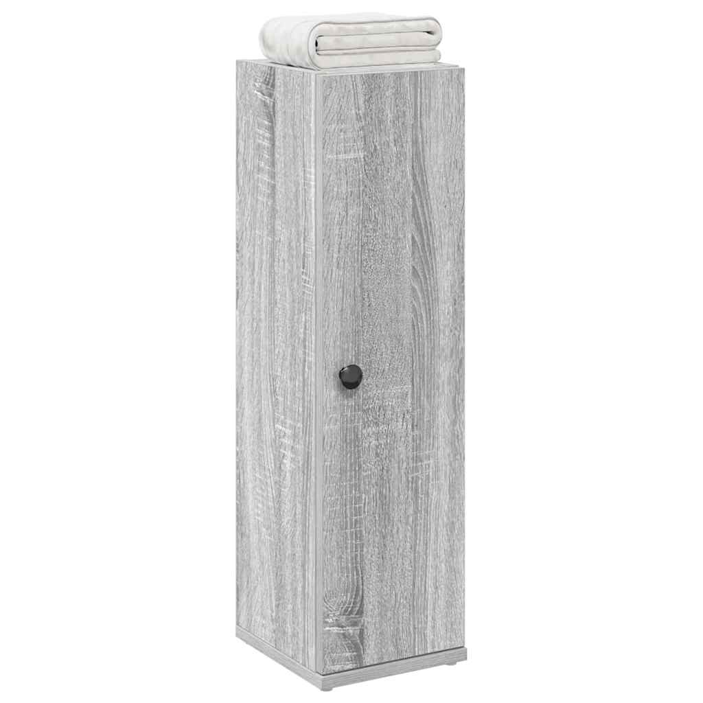 badeværelsesskab med rulleholder 20,5x22x72 cm grå sonoma-eg billede