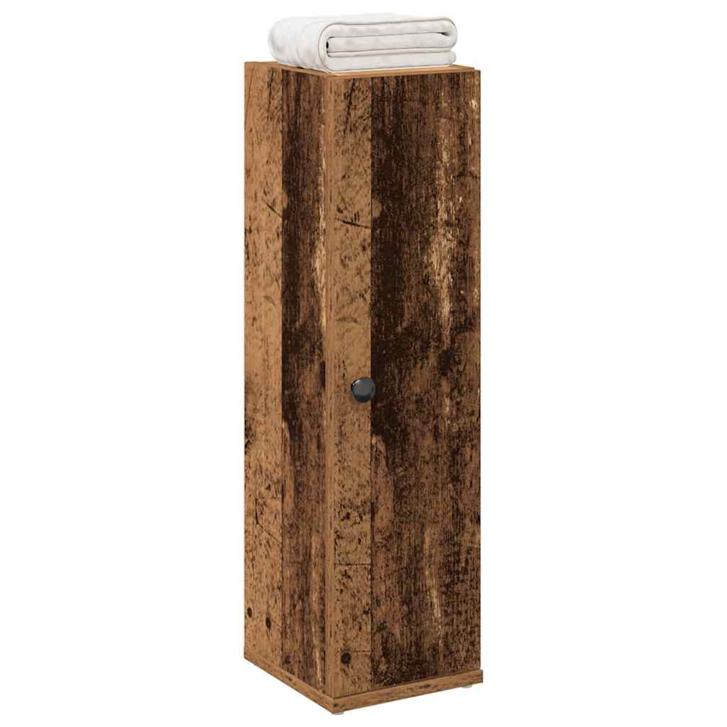 badeværelsesskab med rulleholder 20,5x22x72 cm antikt træ billede