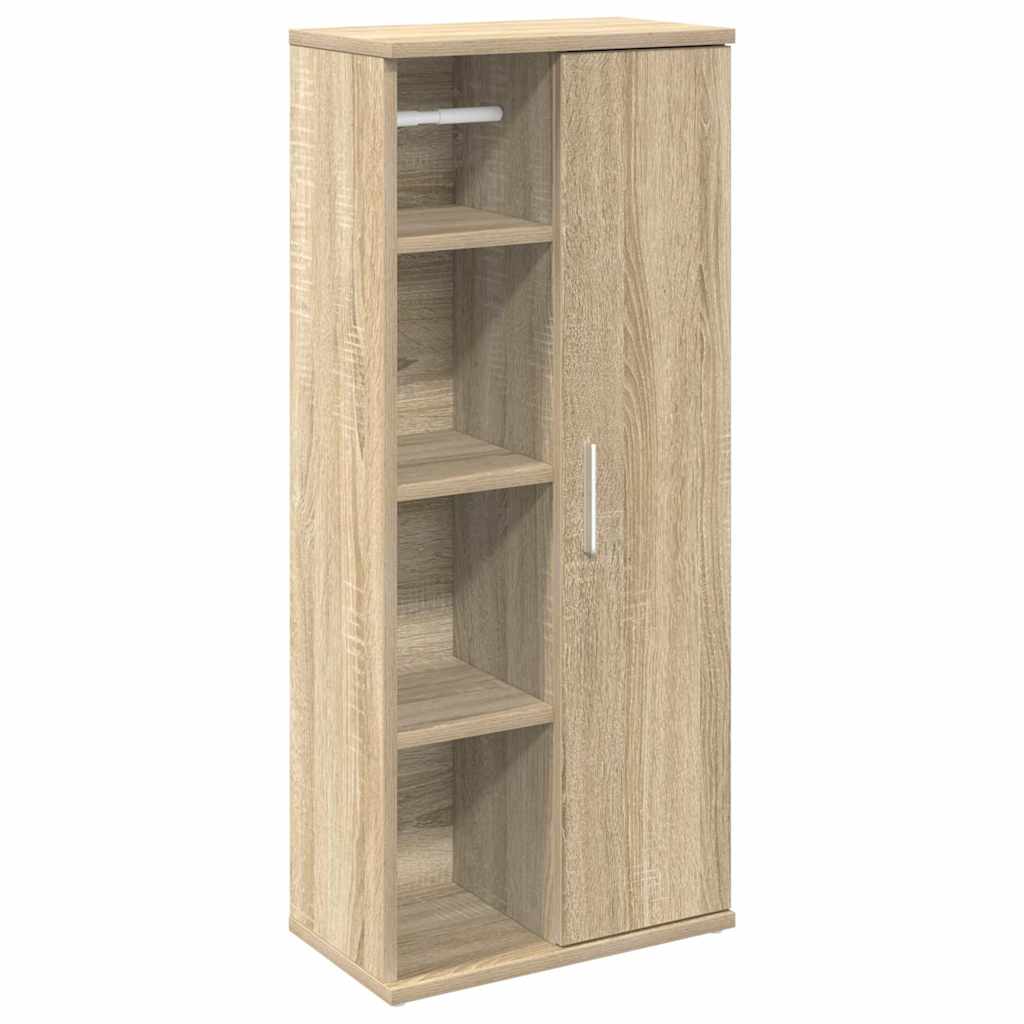 badeværelsesskab med rulleholder 39x22x90 cm sonoma-eg