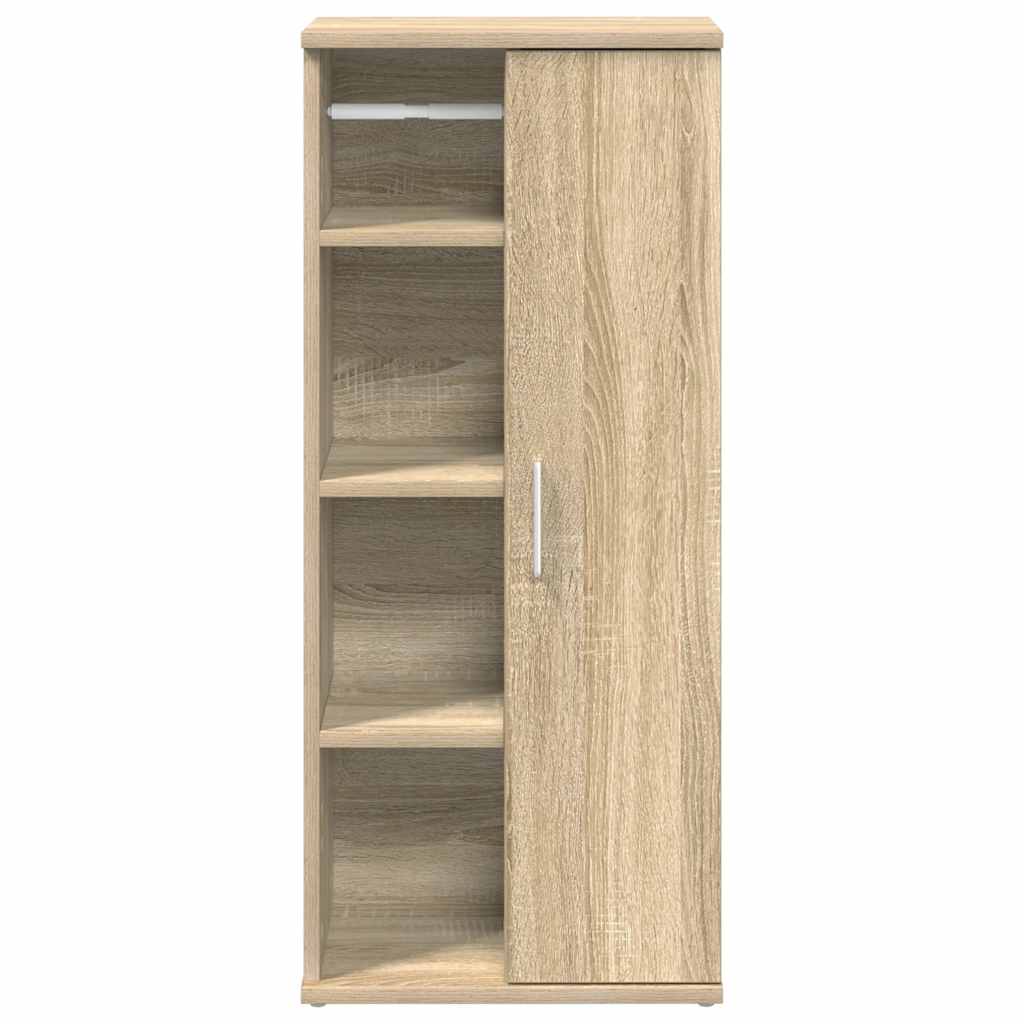 badeværelsesskab med rulleholder 39x22x90 cm sonoma-eg
