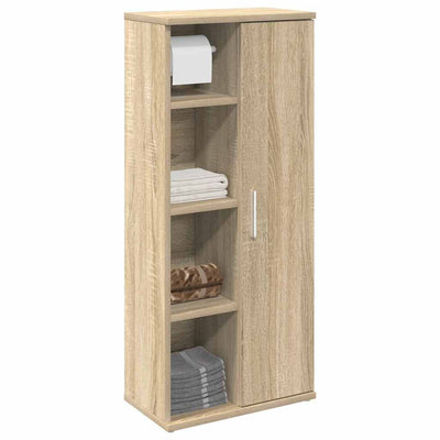 badeværelsesskab med rulleholder 39x22x90 cm sonoma-eg