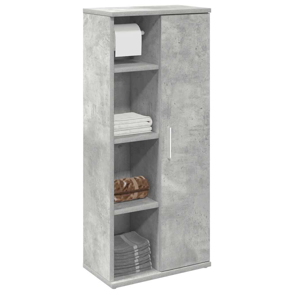badeværelsesskab med rulleholder 39x22x90 cm betongrå