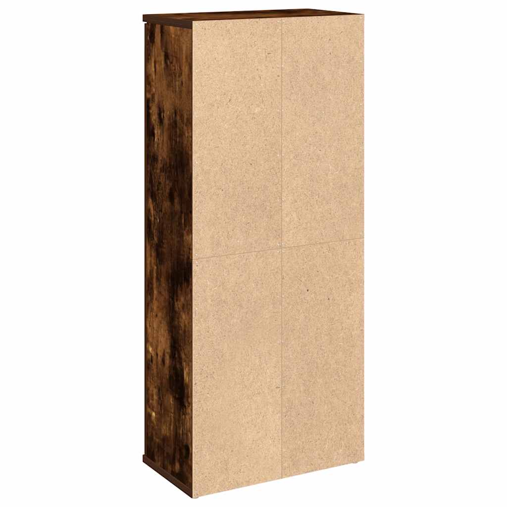 badeværelsesskab med rulleholder 39x22x90 cm røget egetræ