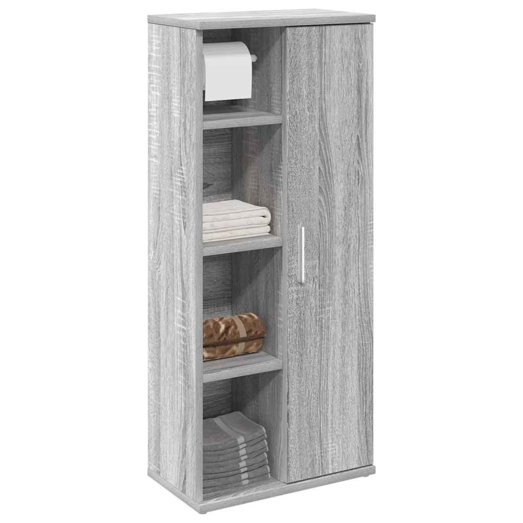 badeværelsesskab med rulleholder 39x22x90 cm grå sonoma-eg billede
