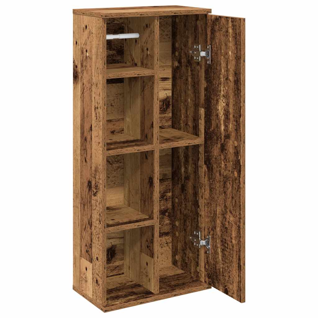 badeværelsesskab med rulleholder 39x22x90 cm antikt træ