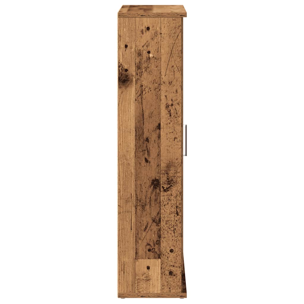 badeværelsesskab med rulleholder 39x22x90 cm antikt træ