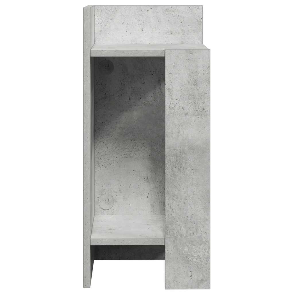 sidebord med hylde betongrå 25,5x27x60 cm
