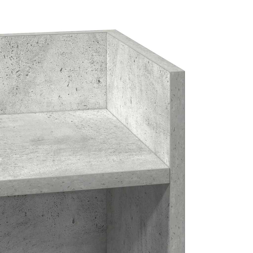 sidebord med hylde betongrå 25,5x27x60 cm
