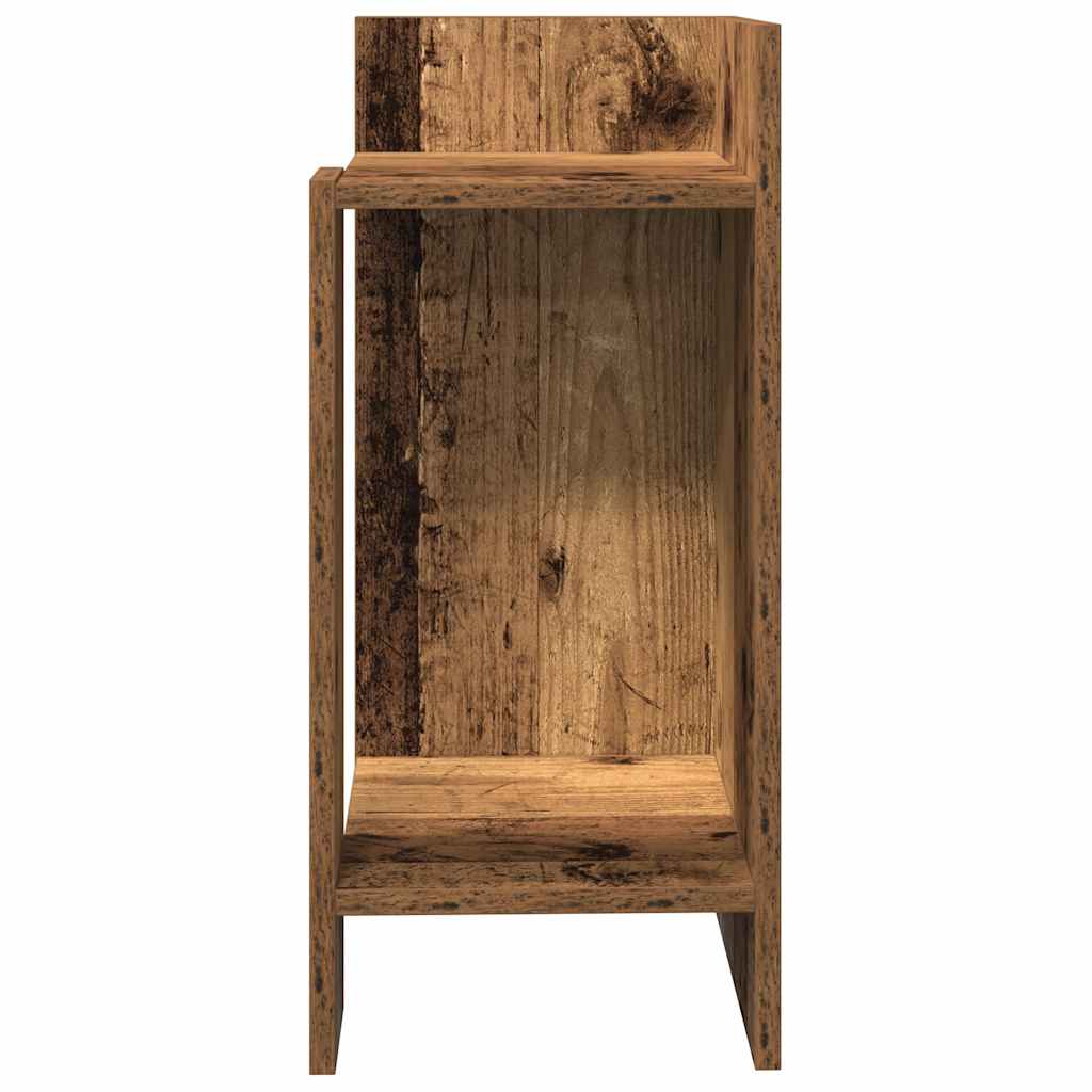 sidebord med hylde gammelt træ 25,5x27x60 cm