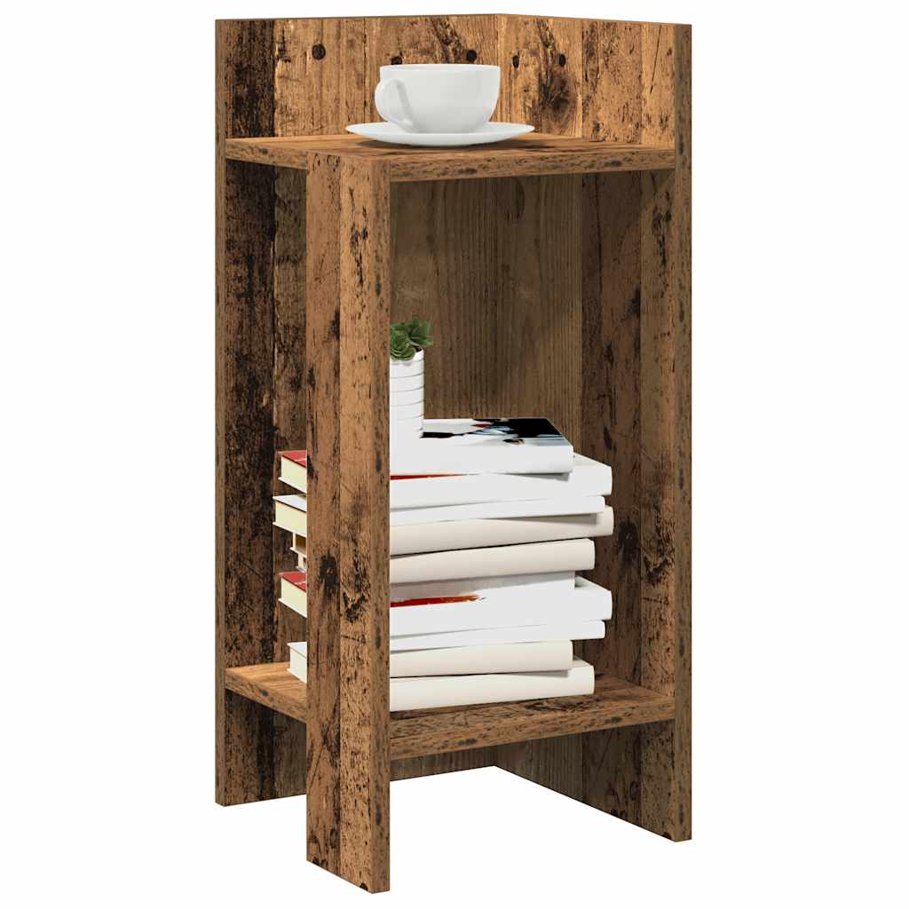 Sideborde 2 stk med reol gammelt træ 25,5x27x60 cm
