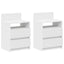 sengeborde 2 stk. med 2 skuffer 40x33x60 cm hvid
