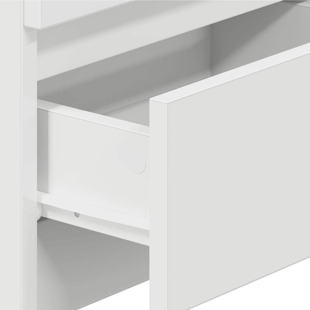 sengeborde 2 stk. med 2 skuffer 40x33x60 cm hvid