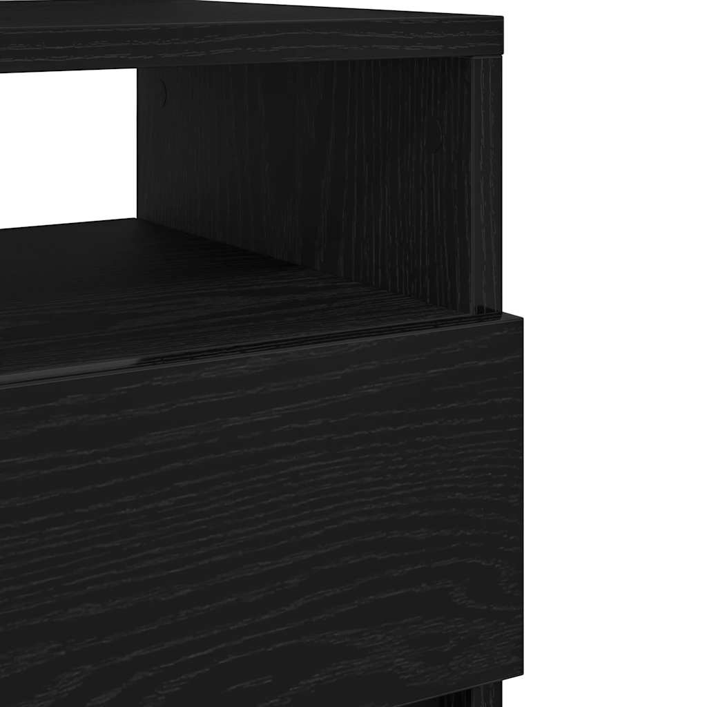 sengebord med 2 skuffer 40x33x60 cm sort