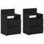 sengeborde 2 stk. med 2 skuffer 40x33x60 cm sort