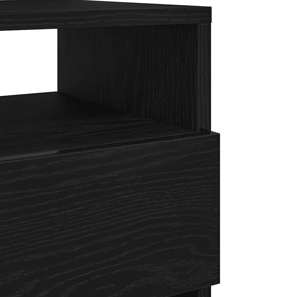 sengeborde 2 stk. med 2 skuffer 40x33x60 cm sort